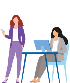 Person p&aring; computer, der taler til l&aelig;ge p&aring; mobil