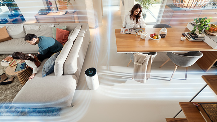 Optimal ydelse, familie, der sidder i stuen