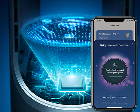Philips Air+-appen, telefonsk&aelig;rm med AI-funktionalitet
